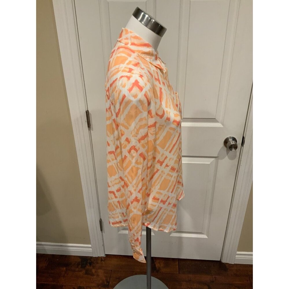 Rails Orange & Pink Geometric Pattern Button Up S… - image 4